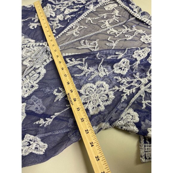 Vince‎ Camuto Missy Sheer Lace Embroidered Kimono Cardigan Cover- Up OS Medium - Picture 6 of 12